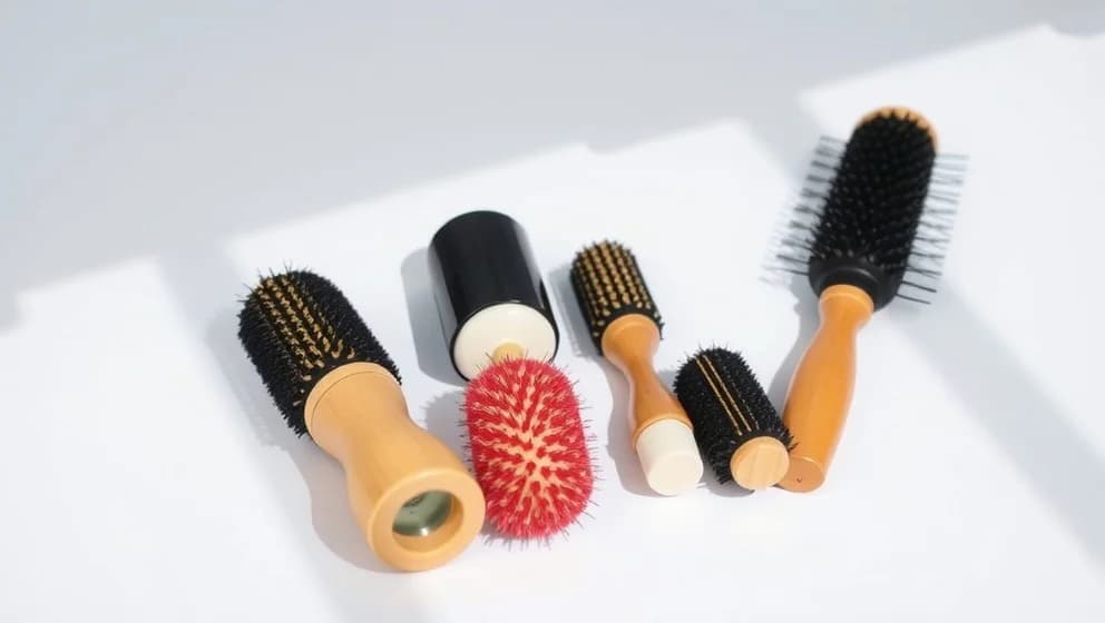 Liten rund hårborste för styling och volym